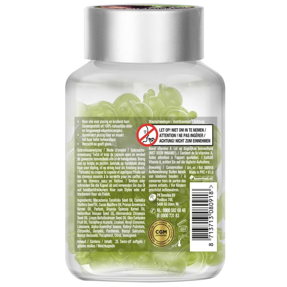 Lucovitaal Haar vitamine pluizig & krullend haar 25 capsules