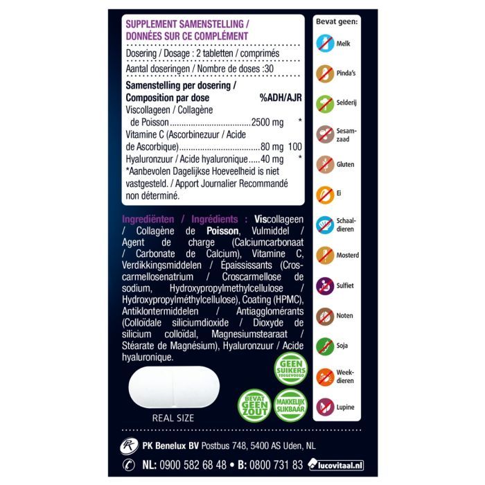 Lucovitaal Collageen pure marine 60 tabletten