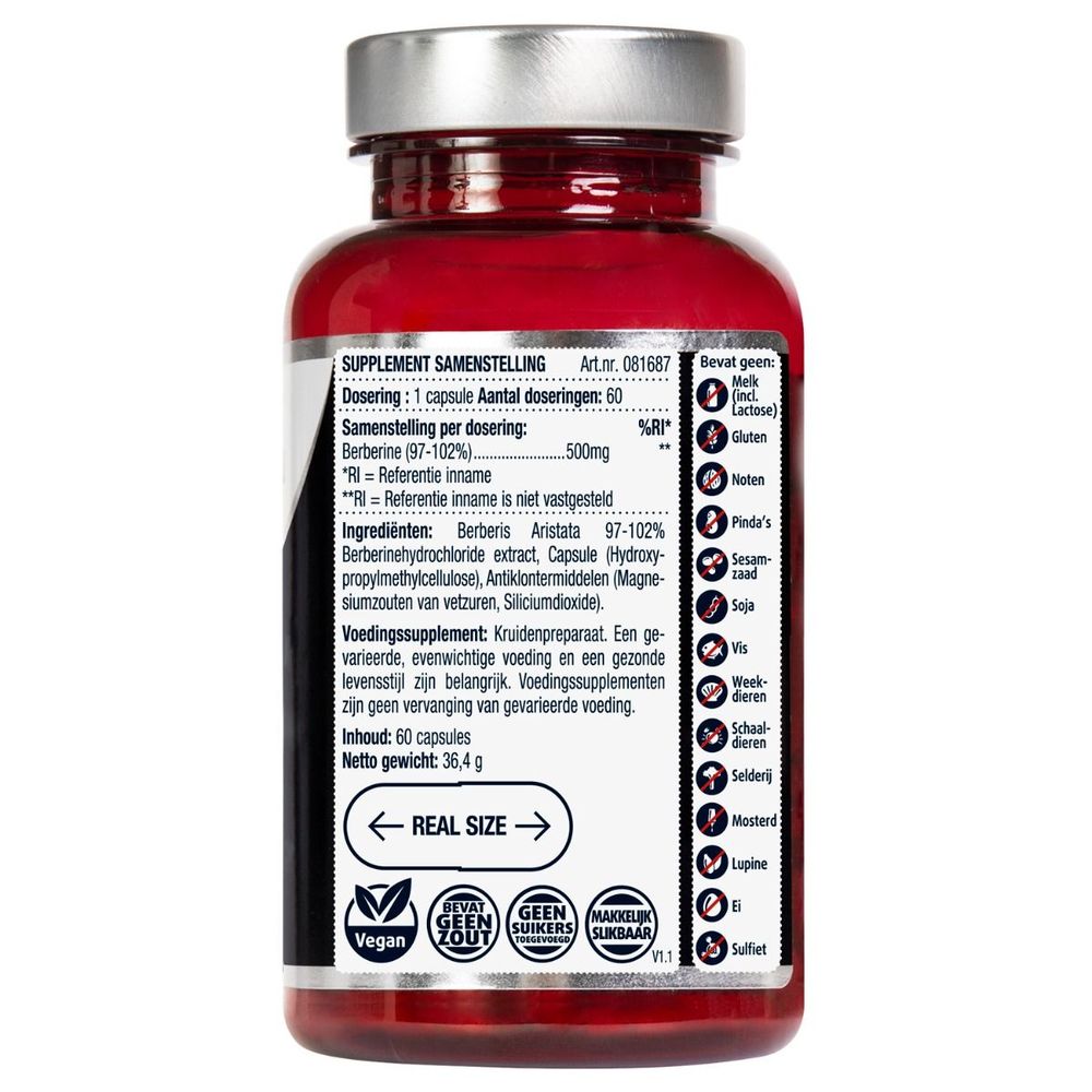 Lucovitaal berberine puur 500 mg 60 capsules