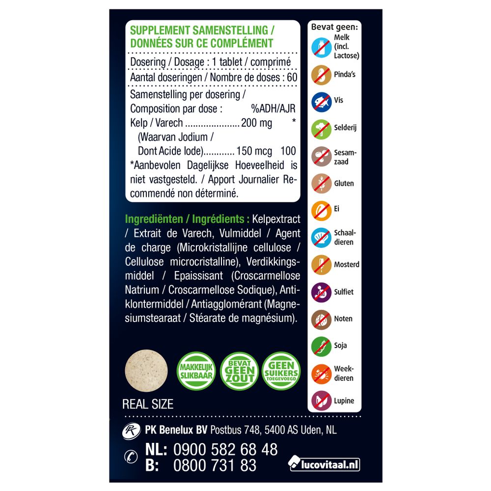 Lucovitaal pure kelp 60 tabletten