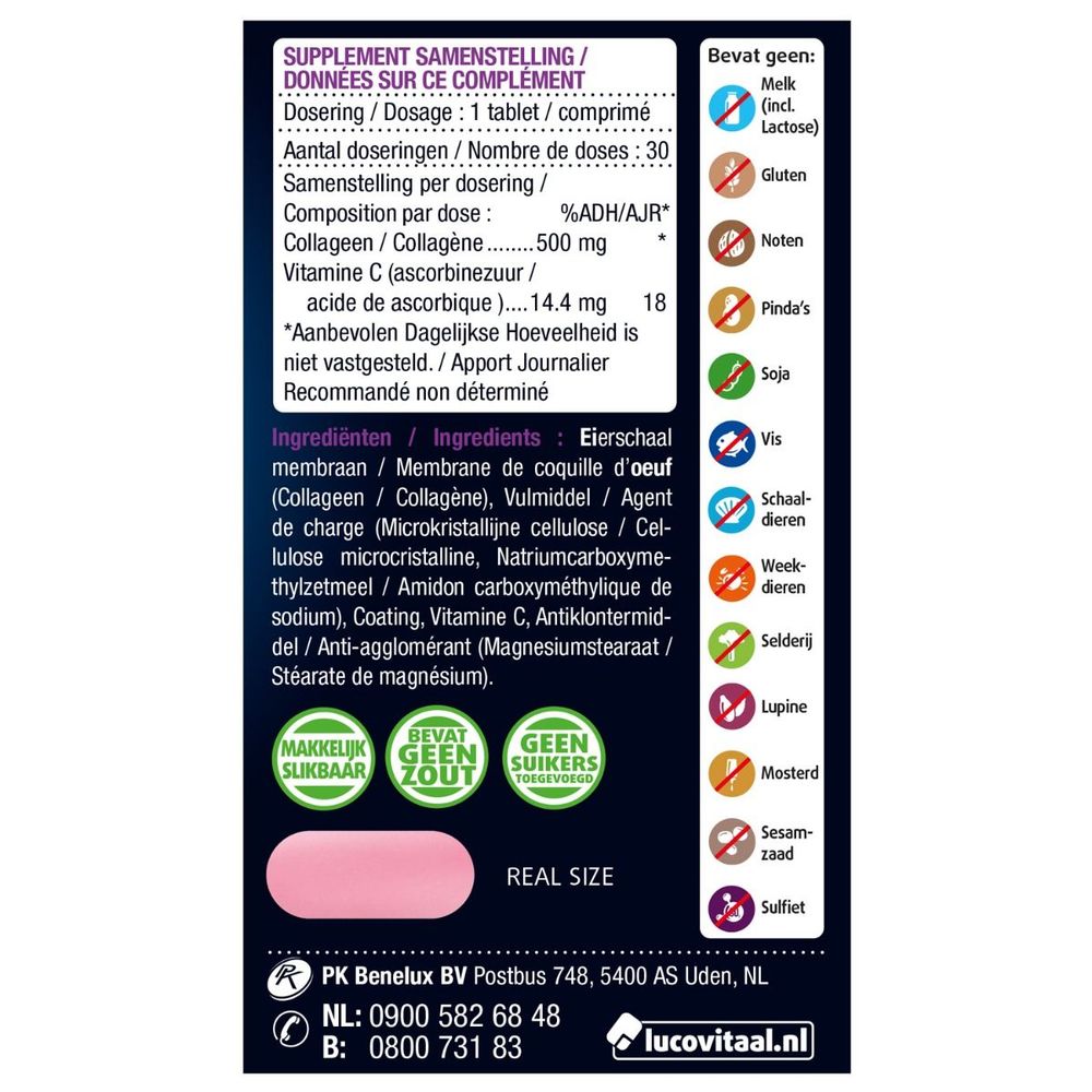 Lucovitaal Super collageen vega 30 tabletten