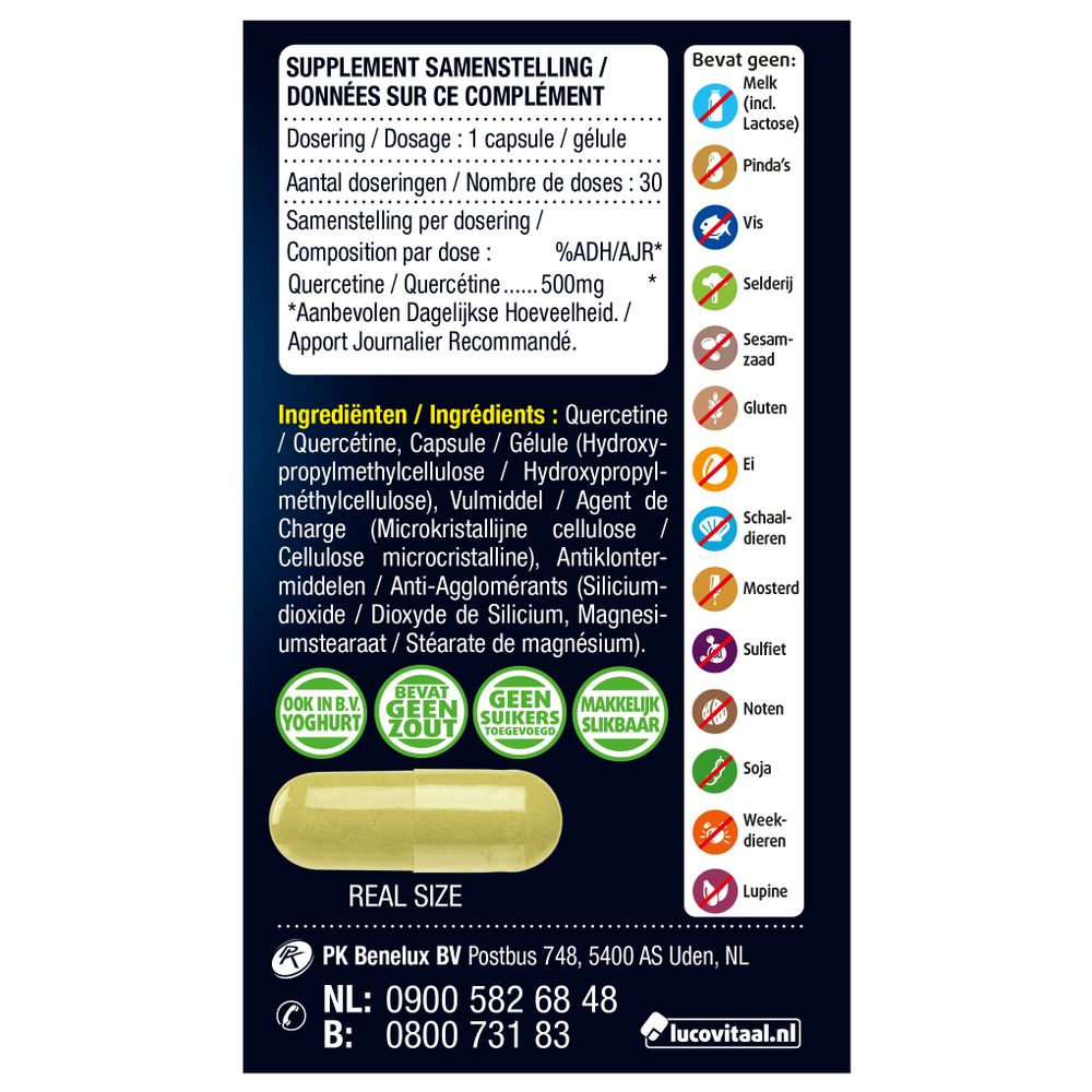 Lucovitaal Quercetine 500 mg 30 capsules
