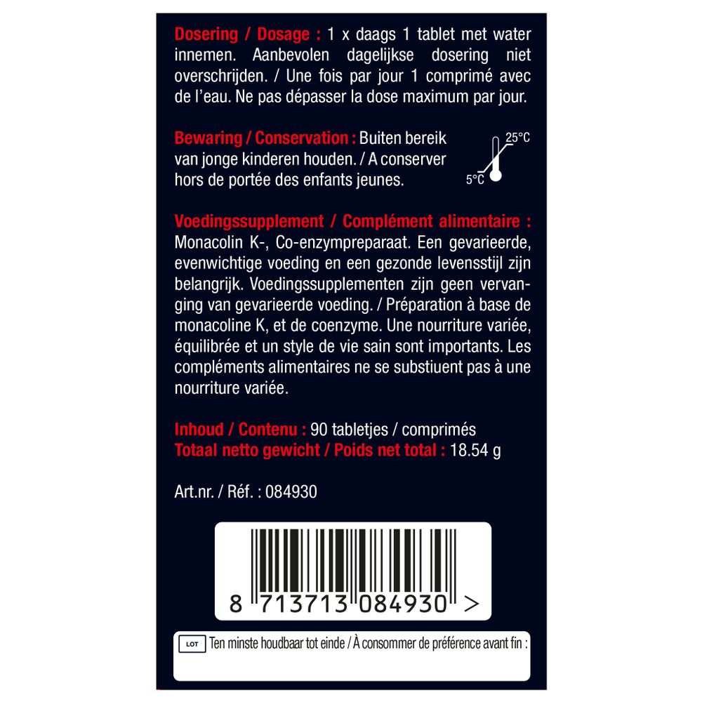 Lucovitaal Rode gist rijst + co enzym Q10 90 tabletten