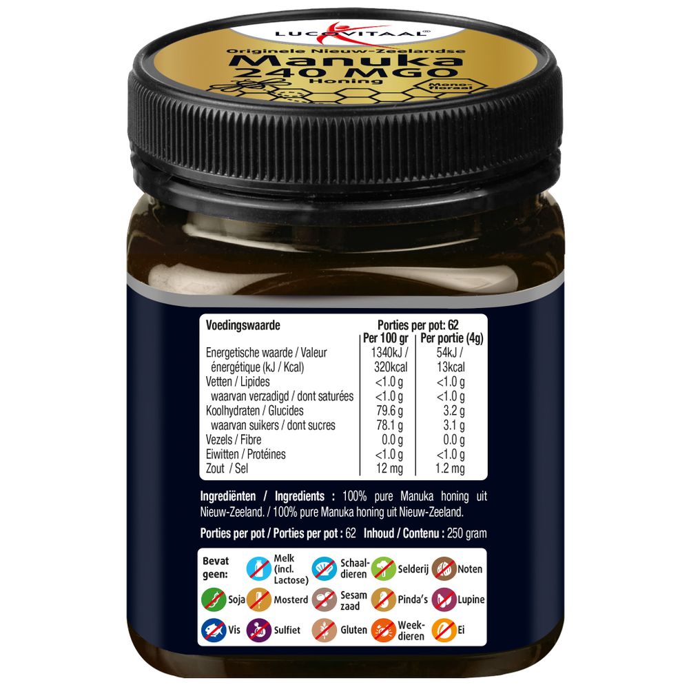 Lucovitaal Manuka honing 240 MGO 250 gram