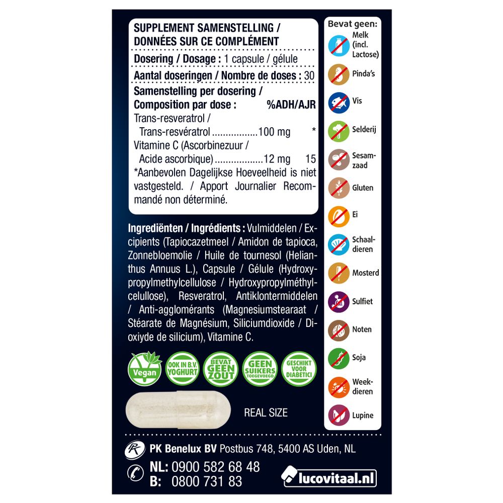 Lucovitaal Super resveratrol 30 vcaps