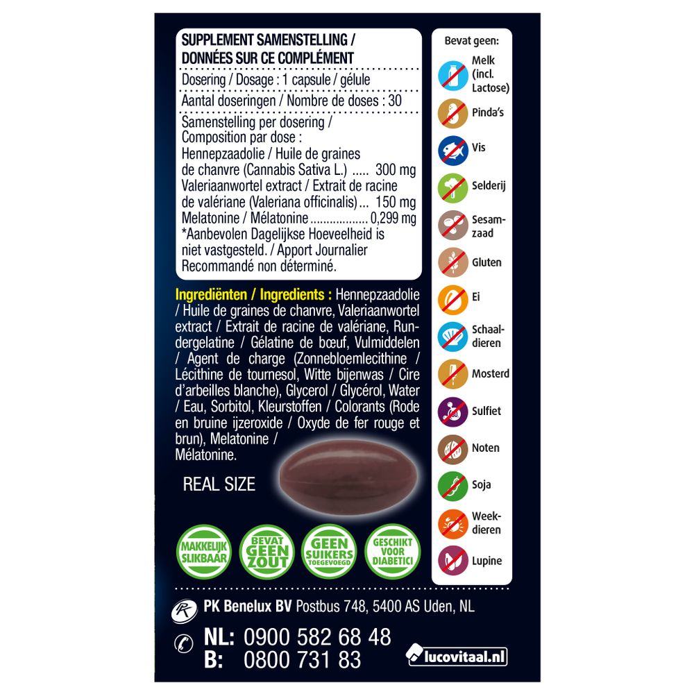 Lucovitaal Cannabis sativa & valeriaan 30 capsules