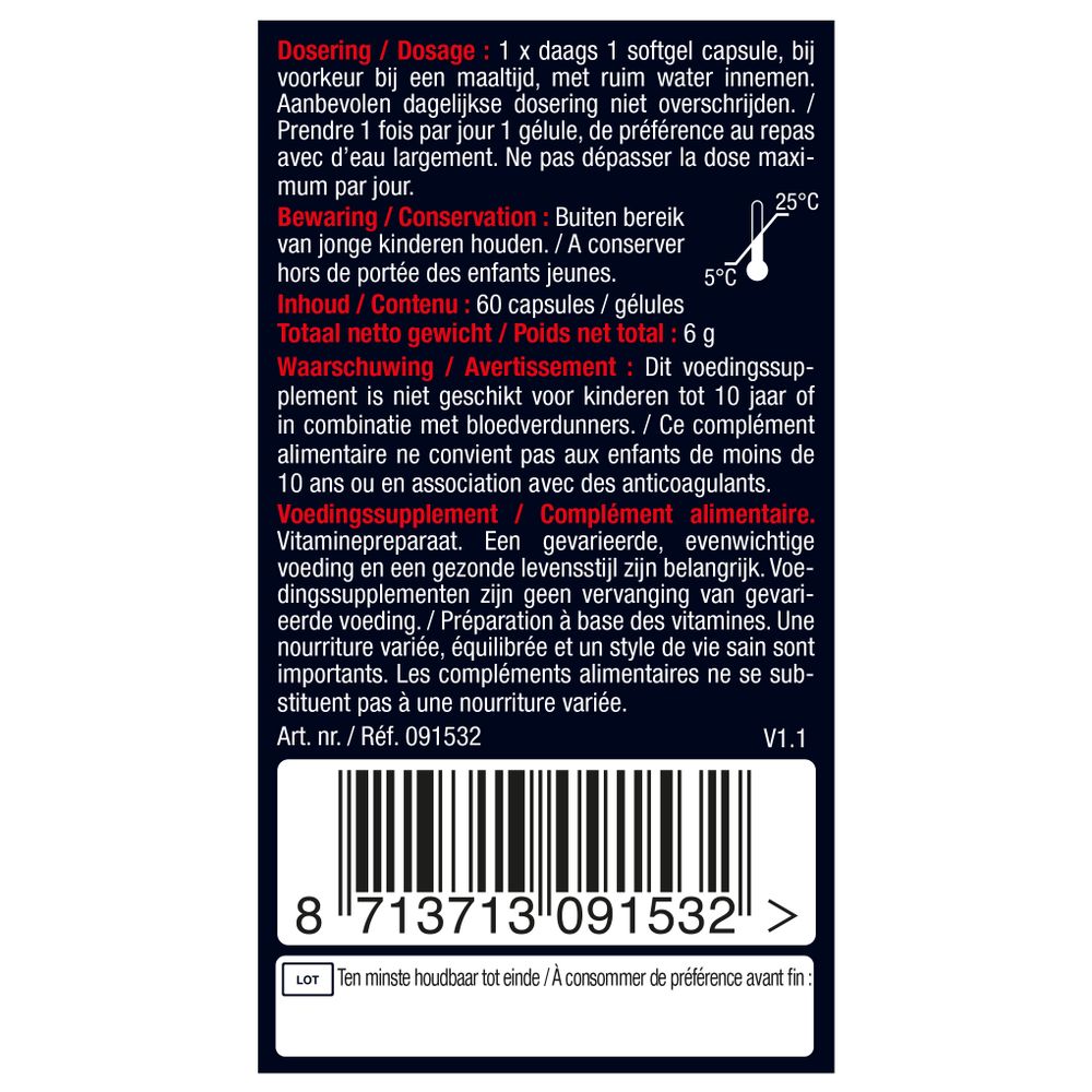 Lucovitaal Vitamine K2 + D3 60 capsules