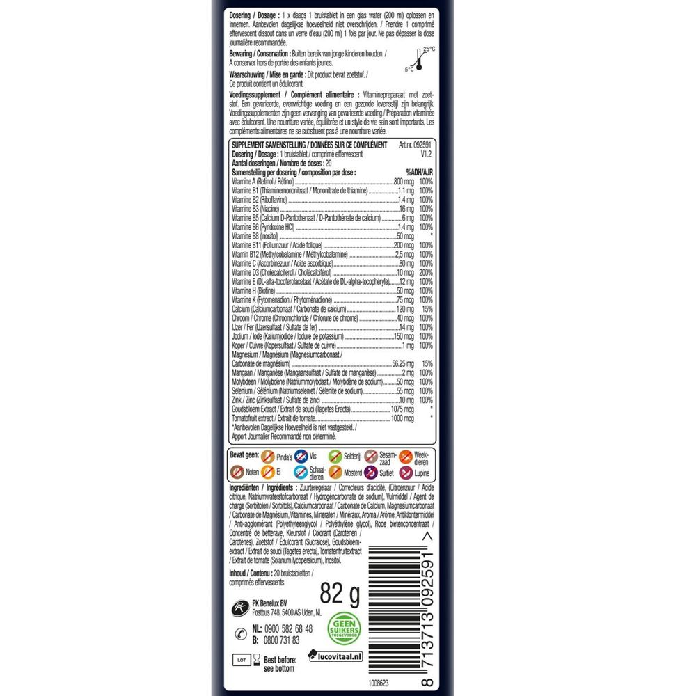Lucovitaal Multi 50+ mangosmaak 20 bruistabletten