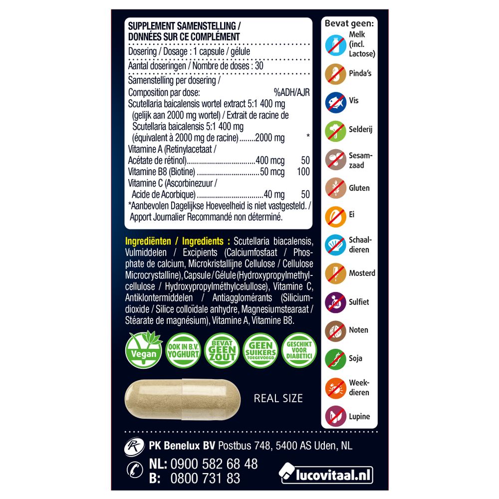 Lucovitaal Scutellaria 2000 mg 30 capsules