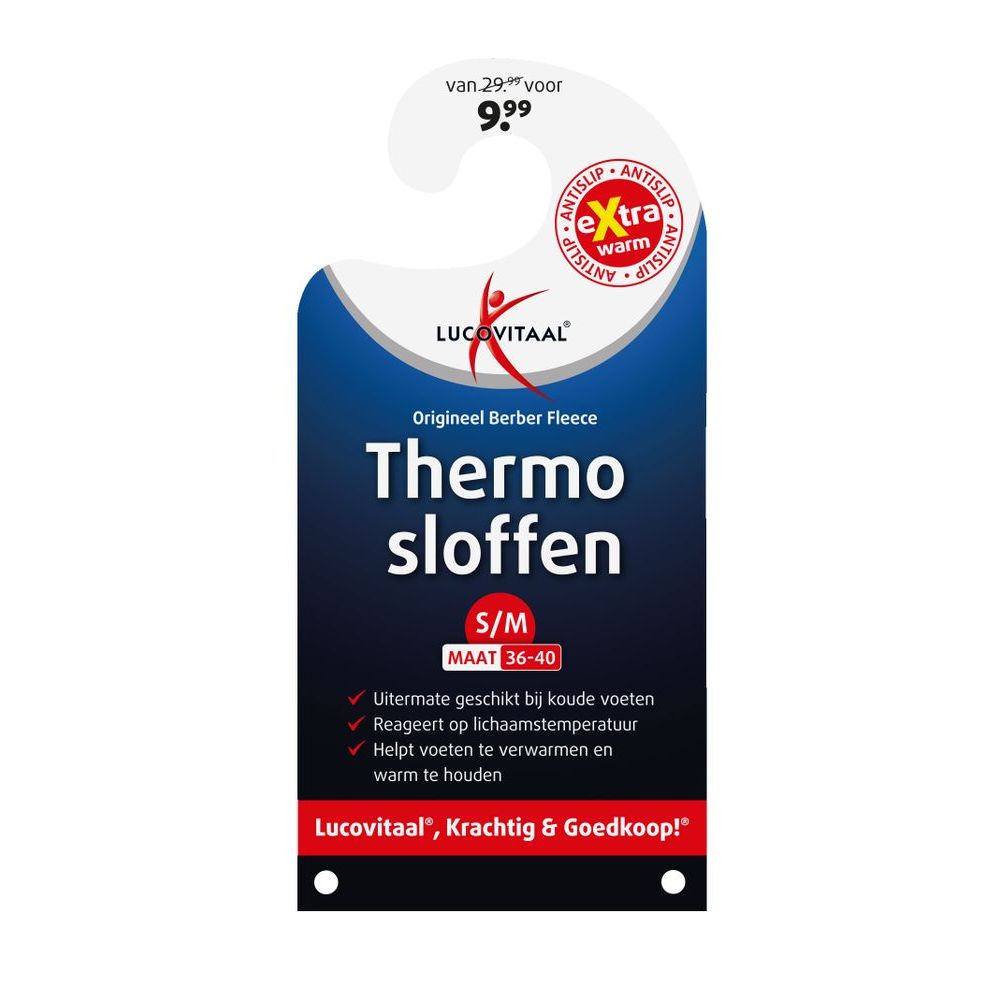 Lucovitaal Thermo berber slof 36-40 S/M 1 paar 1 paar