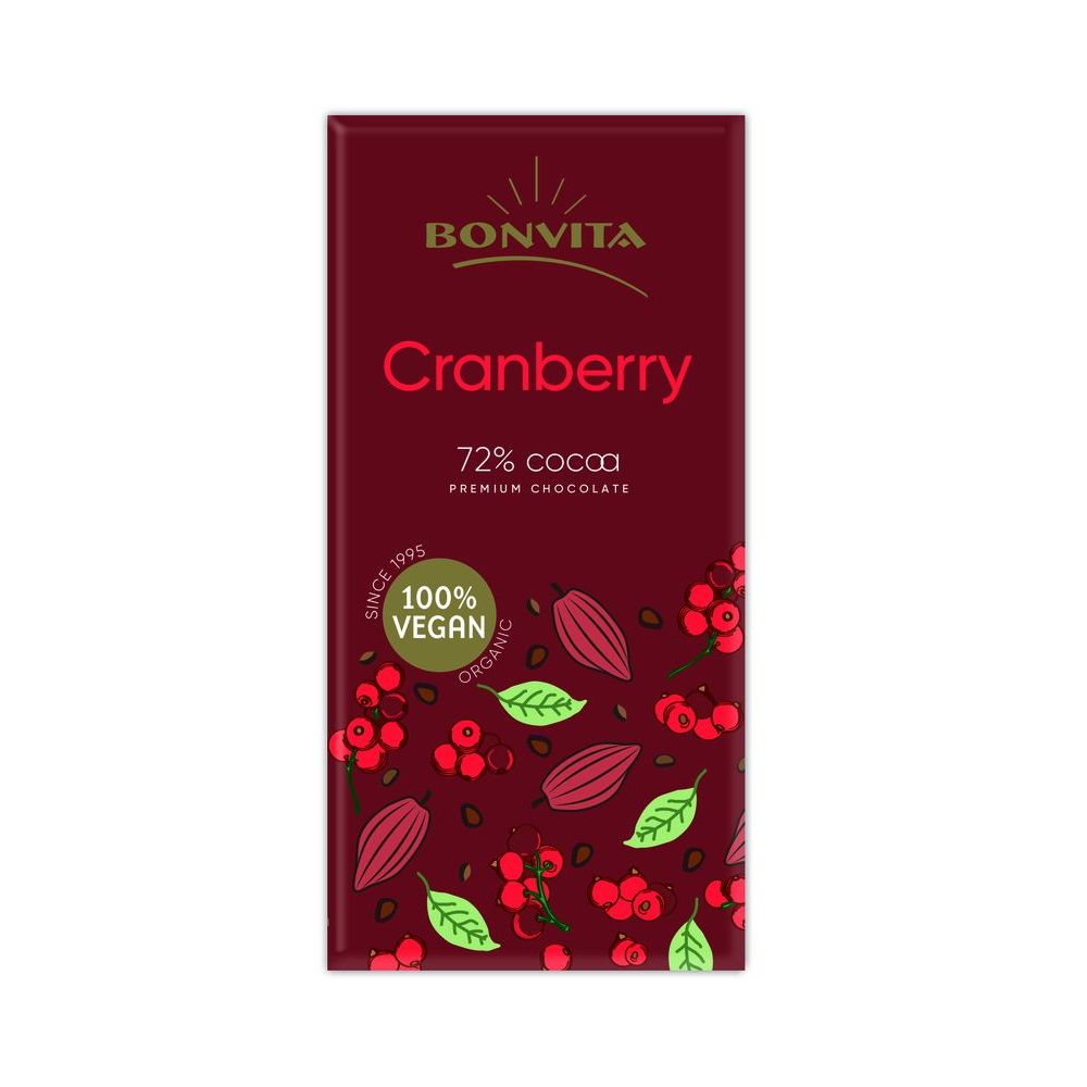 BonVita Premium Dark Chocolate Cranberry 100 gr