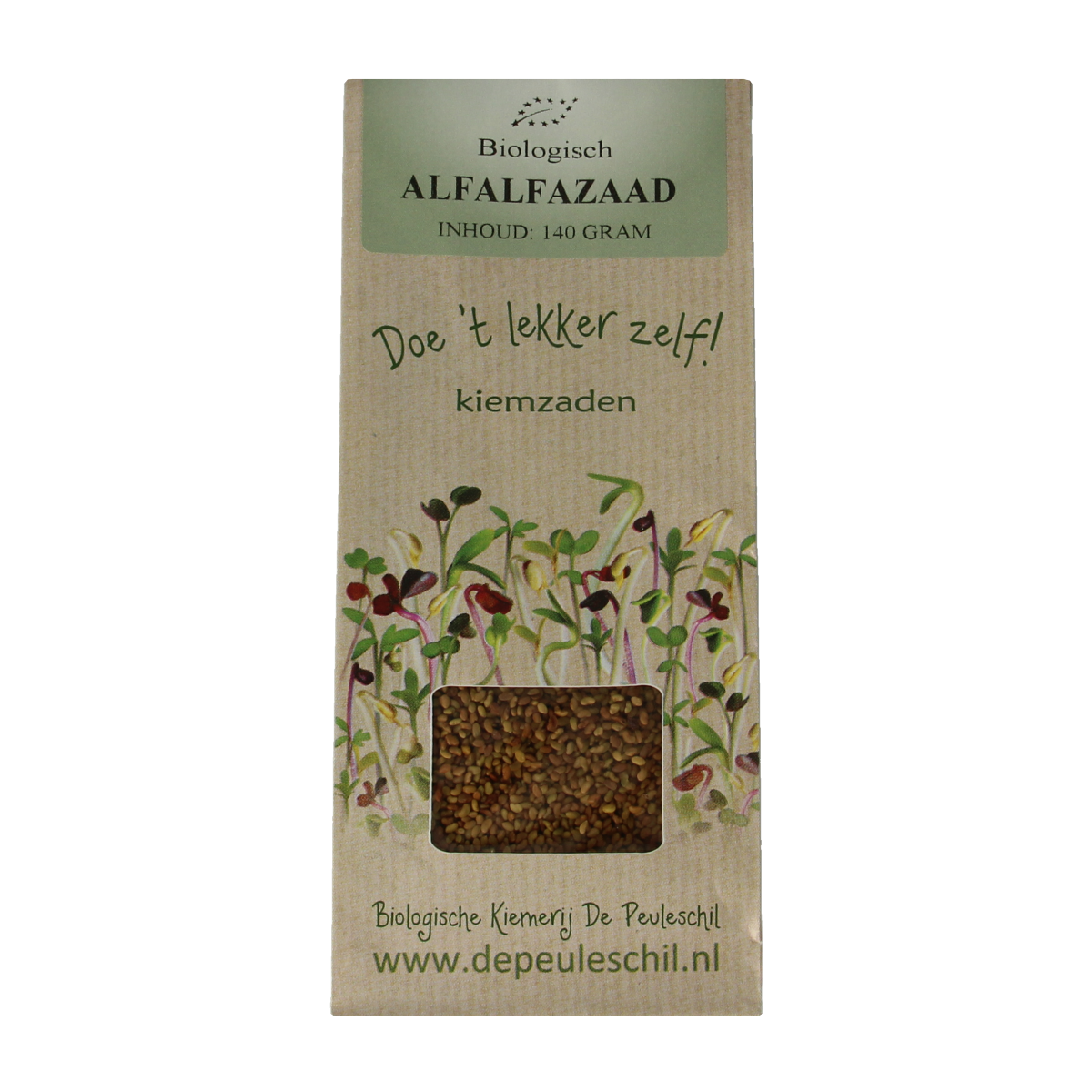 Biologische kiemerij De Peuleschil Alfalfazaad140 gram