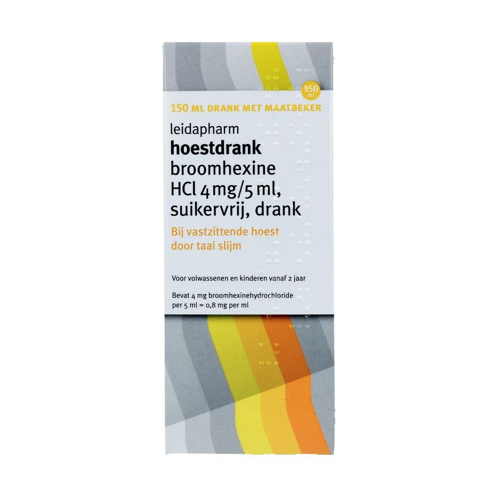 Leidapharm Hoestdrank Broomhexine HCI 4mg/5ml suikervrij 150 ml