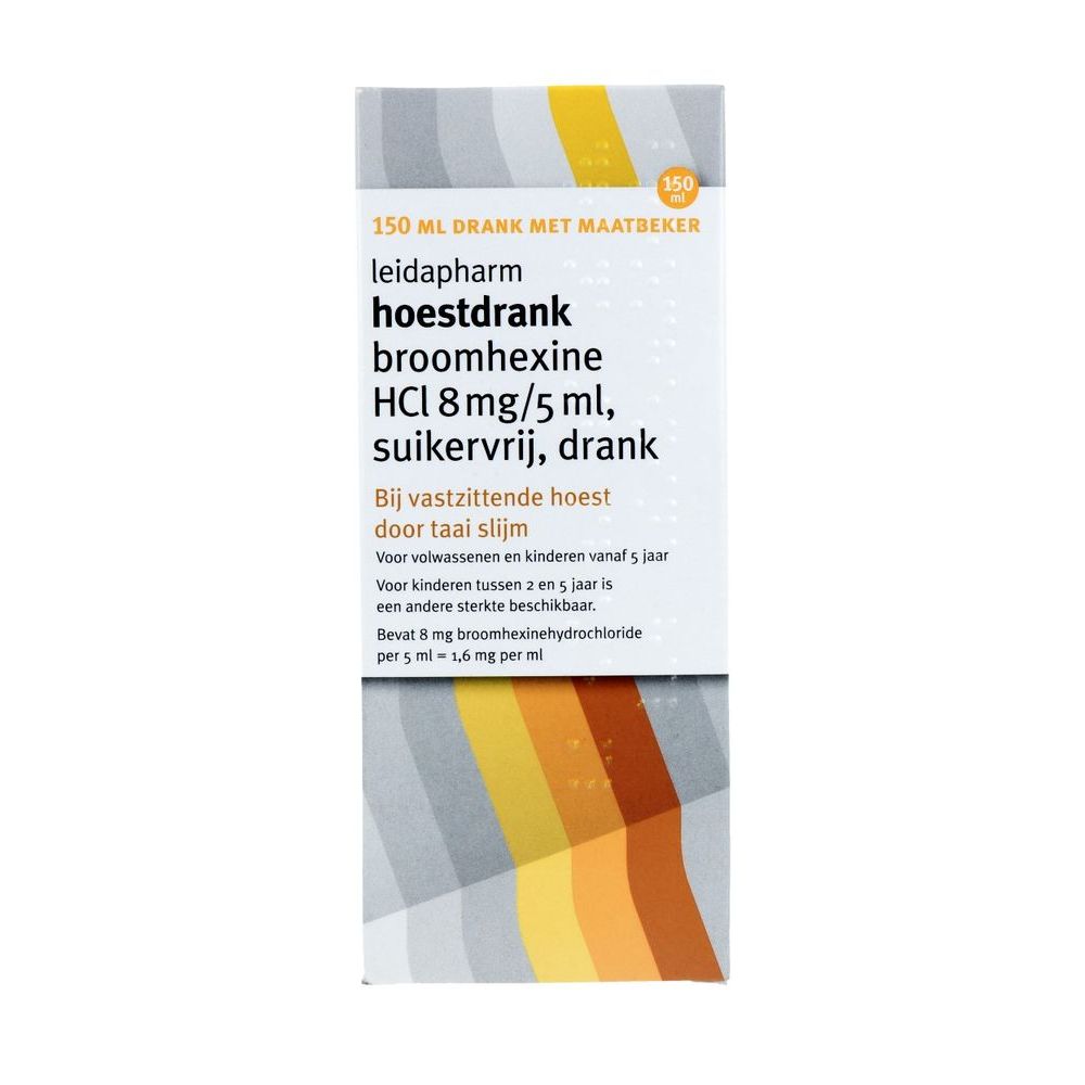 Leidapharm Hoestdrank Broomhexine HCI 8mg/5ml Suikervrij 150 ml