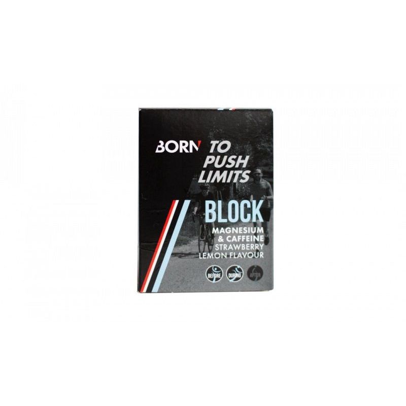 Born Block Magnesium&Caffeine Strawberry&Lemon 64 gr - Born Sportscare