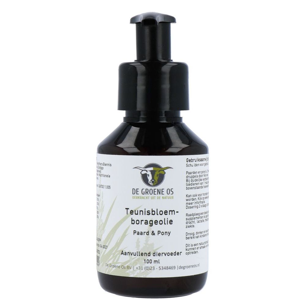 De Groene Os Teunisbloem & Borageolie Paard & Pony 100 ml