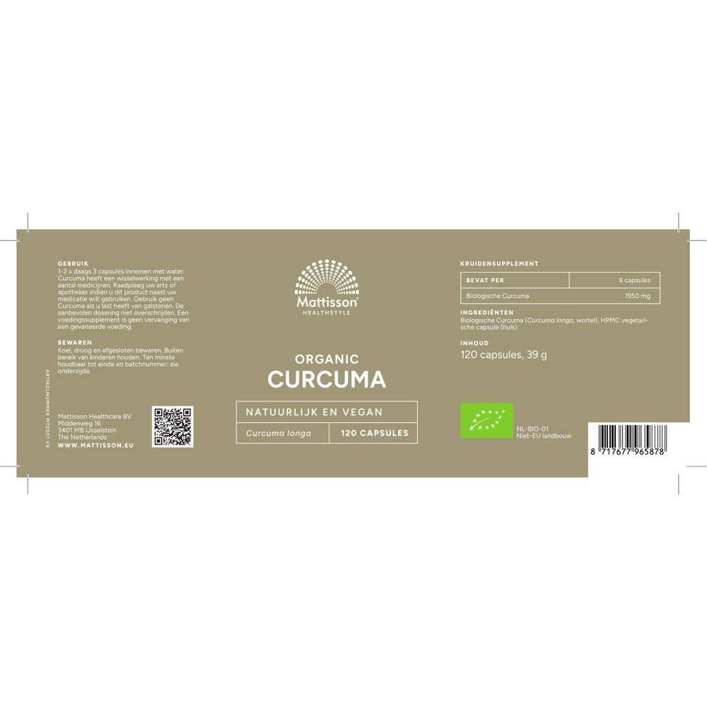 Mattisson Biologische Kurkuma 120 vcaps