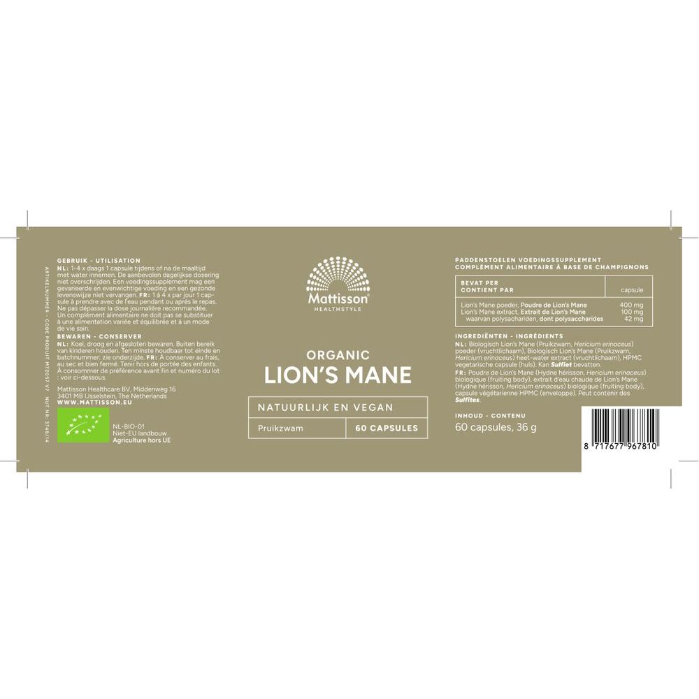 Mattisson Biologische Lion's Mane