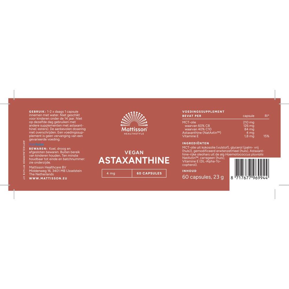 Mattisson Astaxanthine 60 vcaps
