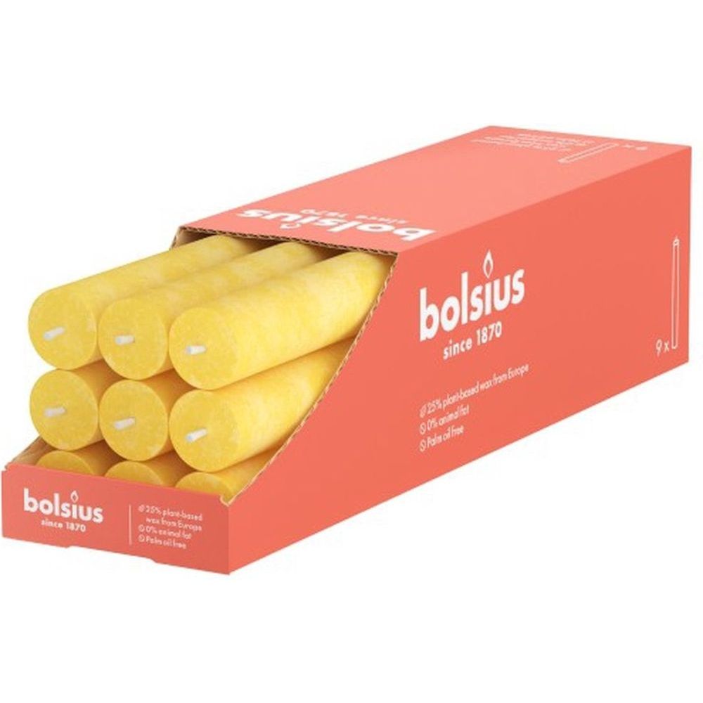 Bolsius Rustiek Tafelkaars 16 Stuks Sunny Yellow 1 st