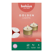Bolsius Theelichten Golden Lights 8 Uur Wit Gouden Cup 30 st