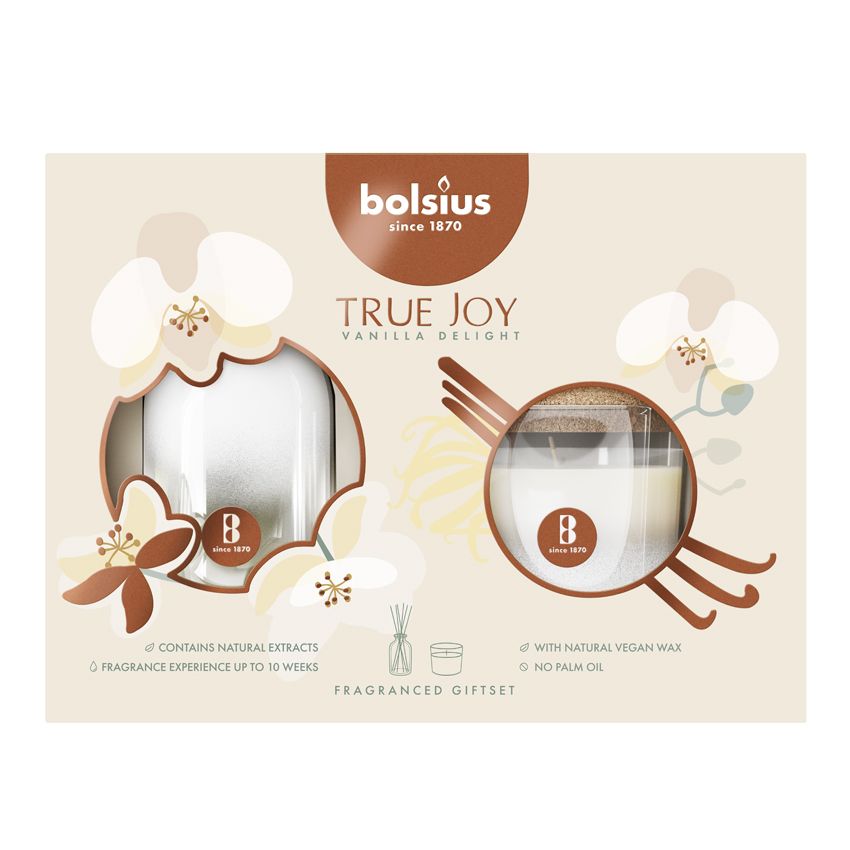 Bolsius Giftset True Joy Vanilla Delight 1 st