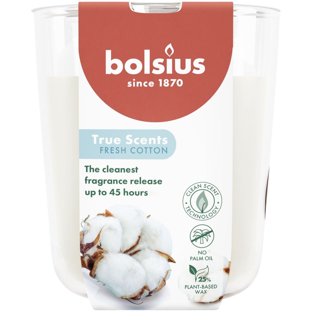 Bolsius Geurglas 97/85 True Scents Fresh Cotton 1 st