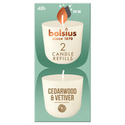 Bolsius Clean Light Geurkaars Navul Cedarwood & Vertiver 2 st
