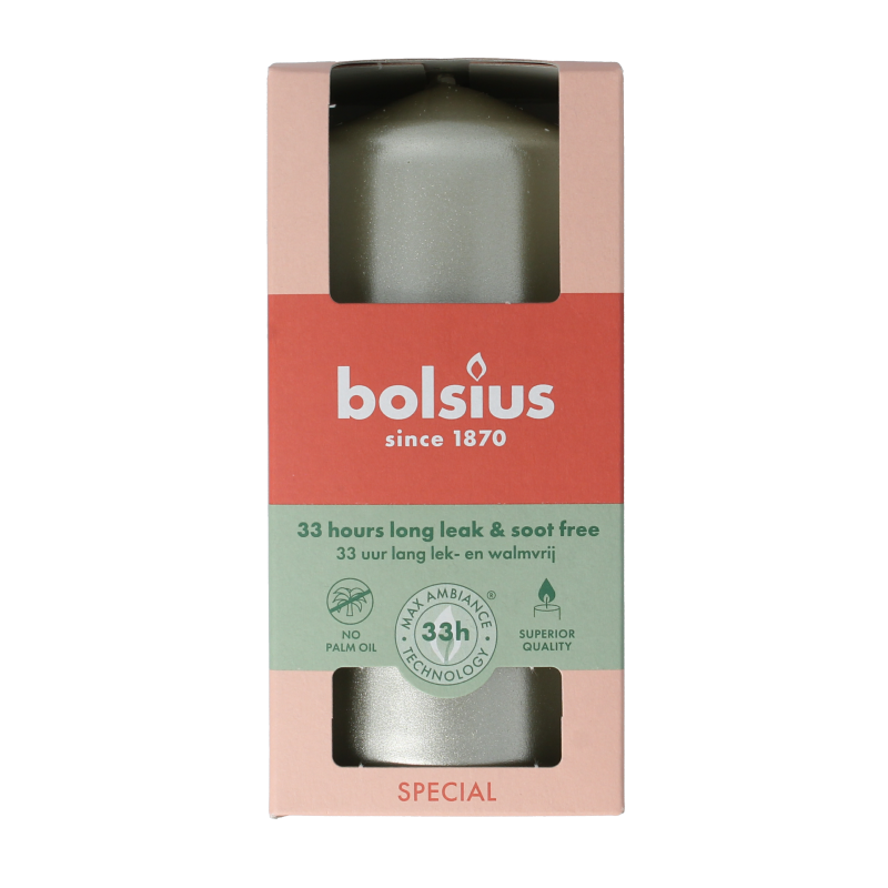 Bolsius Stompkaars 120/58 white silver