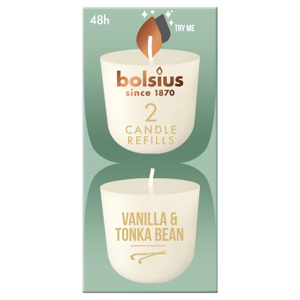 Bolsius Navulling Clean Light Pack 2 Vanilla / Tonka Bean 1 st