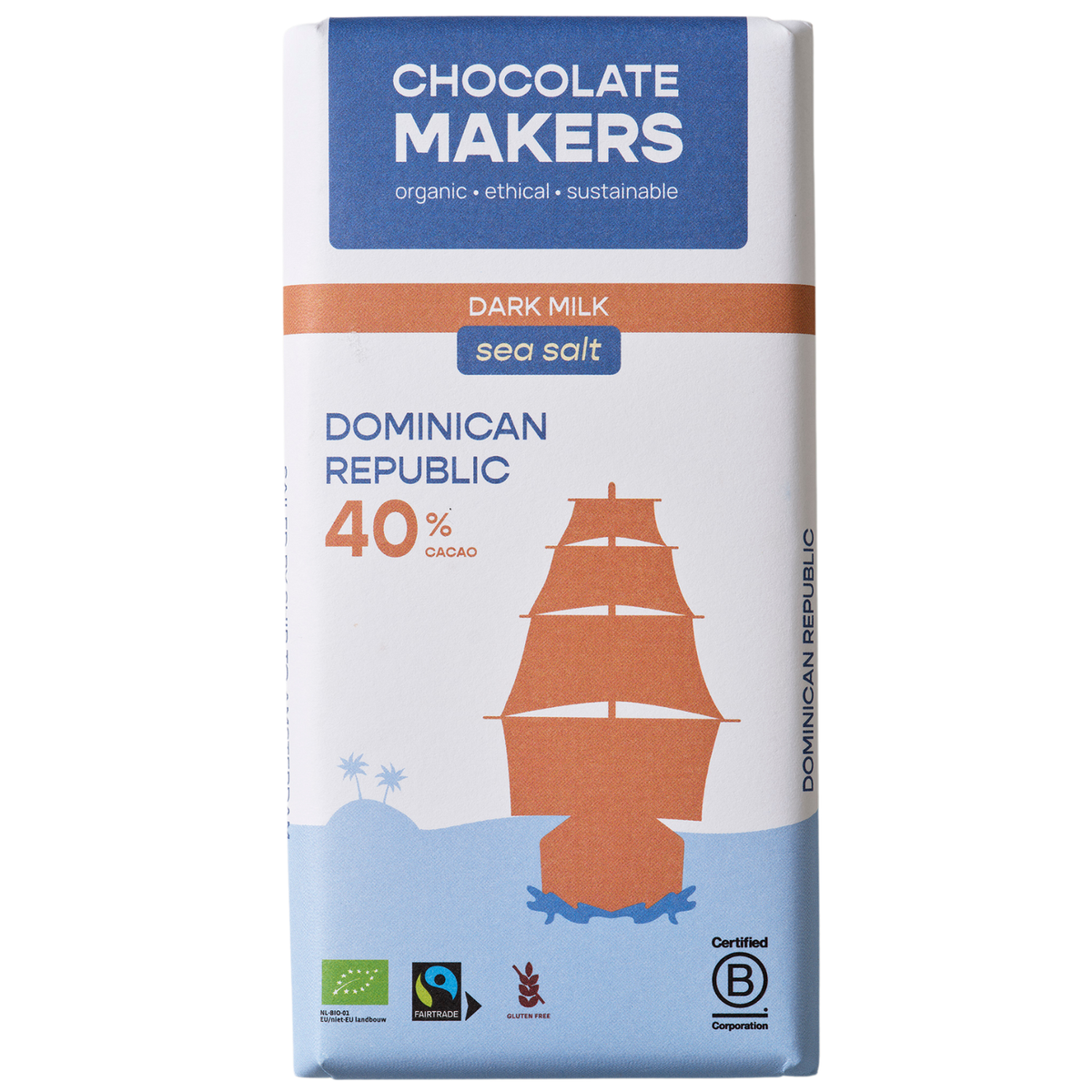 Chocolatemakers Reep tres hombres 40% melk zeezout fairtrade 80 gram