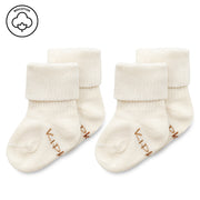Kipkep Blijf baby sokjes newborn/ prematuur offwhite/wit 1 paar