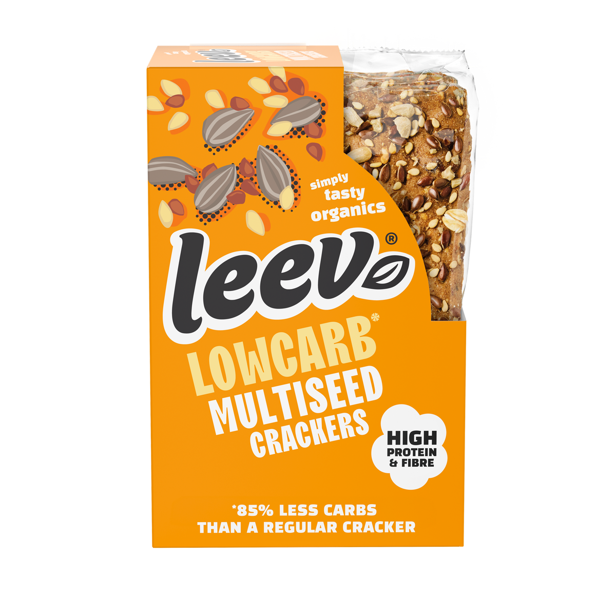 Leev Lowcarb crackers multiseed demeter biologisch 80 gram