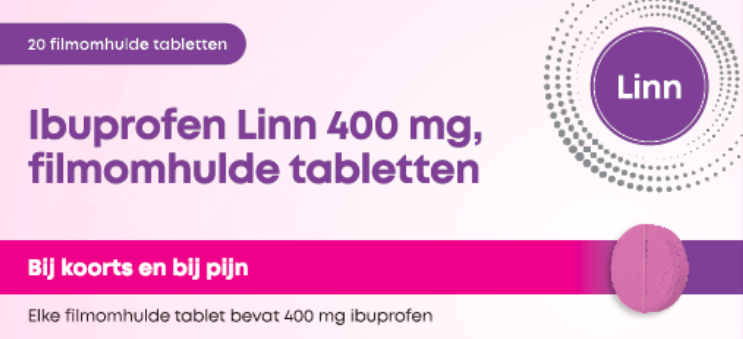 Linn Ibuprofen 400 mg roze tablet 20 tabletten