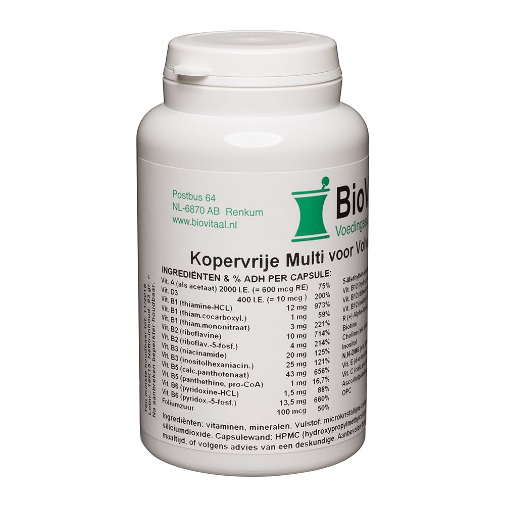 VeraSupplements Kopervrije Multi Volwassenen Capsules 100 cp