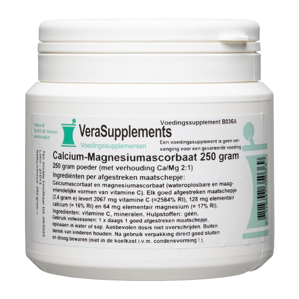 VeraSupplements Calcium-Magnesiumascorbaat Poeder 250 gr