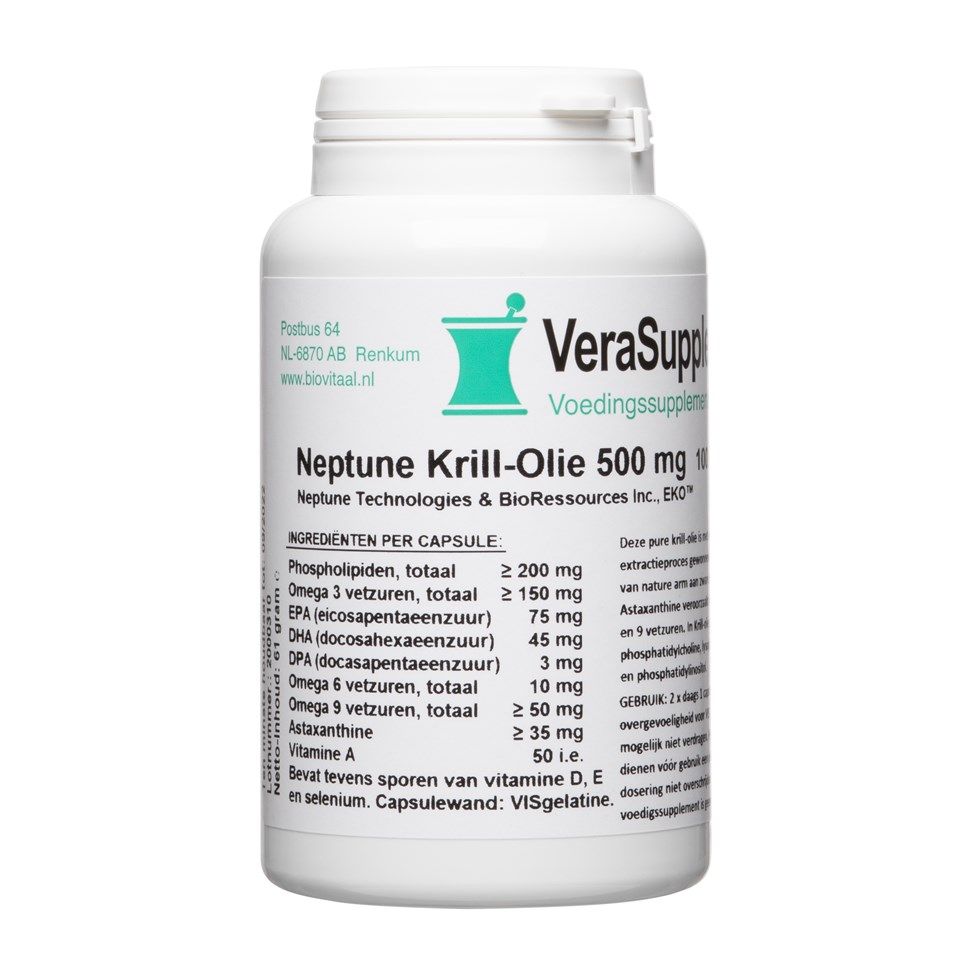 VeraSupplements Neptune Krill-Olie 500 mg Capsules 100 cp