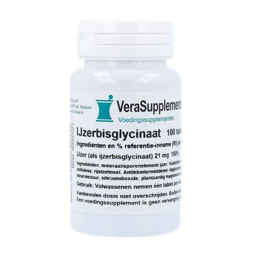 VeraSupplements Ijzerbisglycinaat Tabletten 100 tb