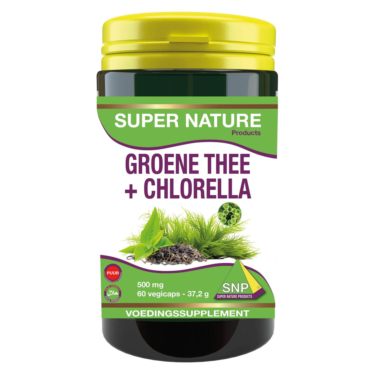 SNP Groene thee chlorella puur 60 capsules