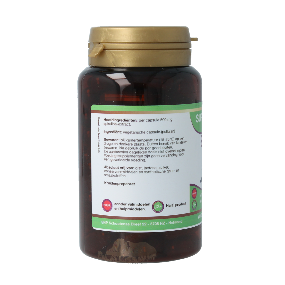 SNP Spirulina 500 mg puur 90 capsules