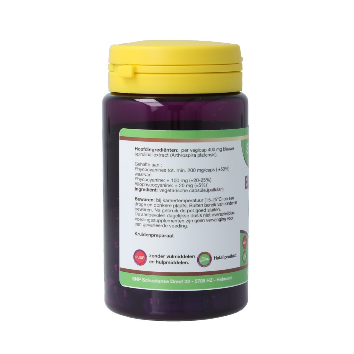 SNP Blauwe spirulina puur 60 vcaps