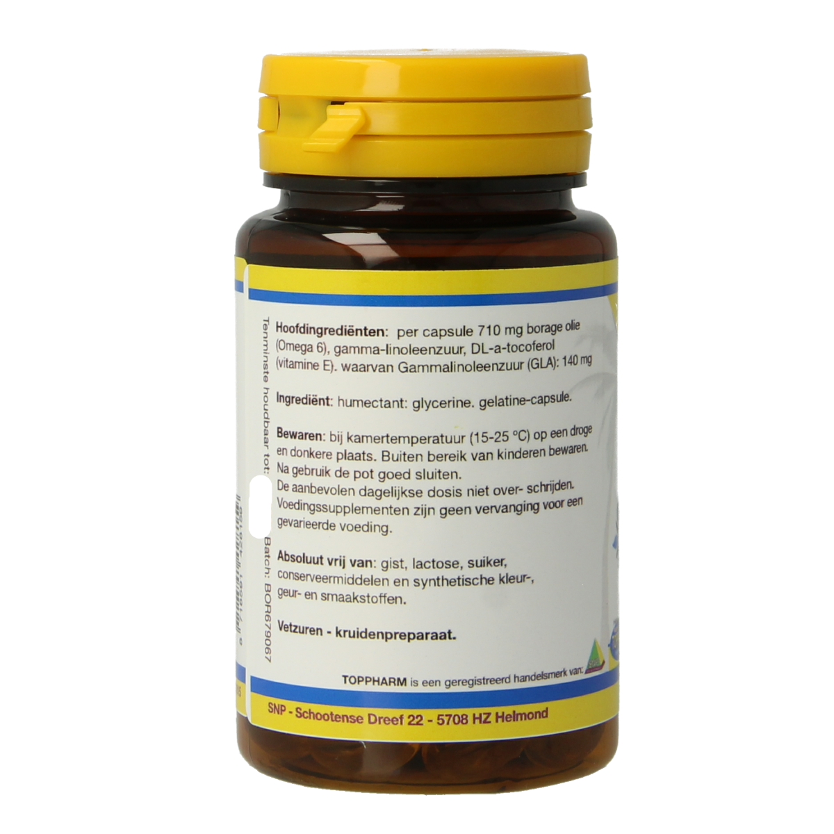 Toppharm Borage olie 50 softgels