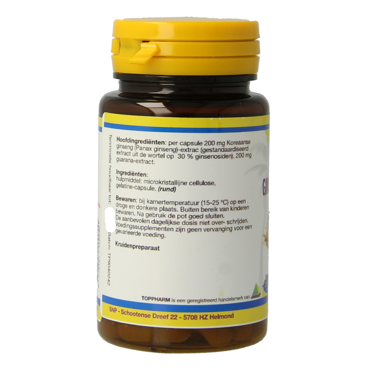 Toppharm Ginseng + Guarana 50 capsules