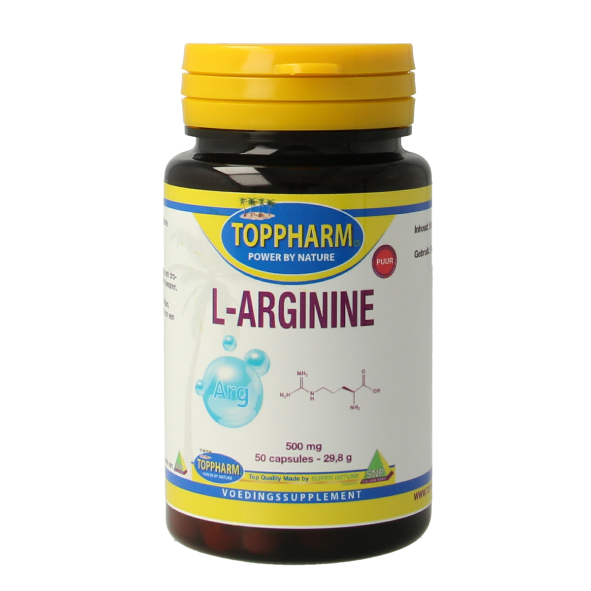 Toppharm L-arginine 500 mg puur 50 vcaps