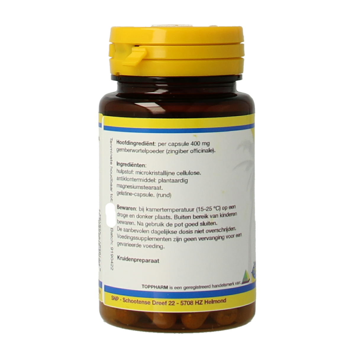 Toppharm Gember 400 mg 50 capsules