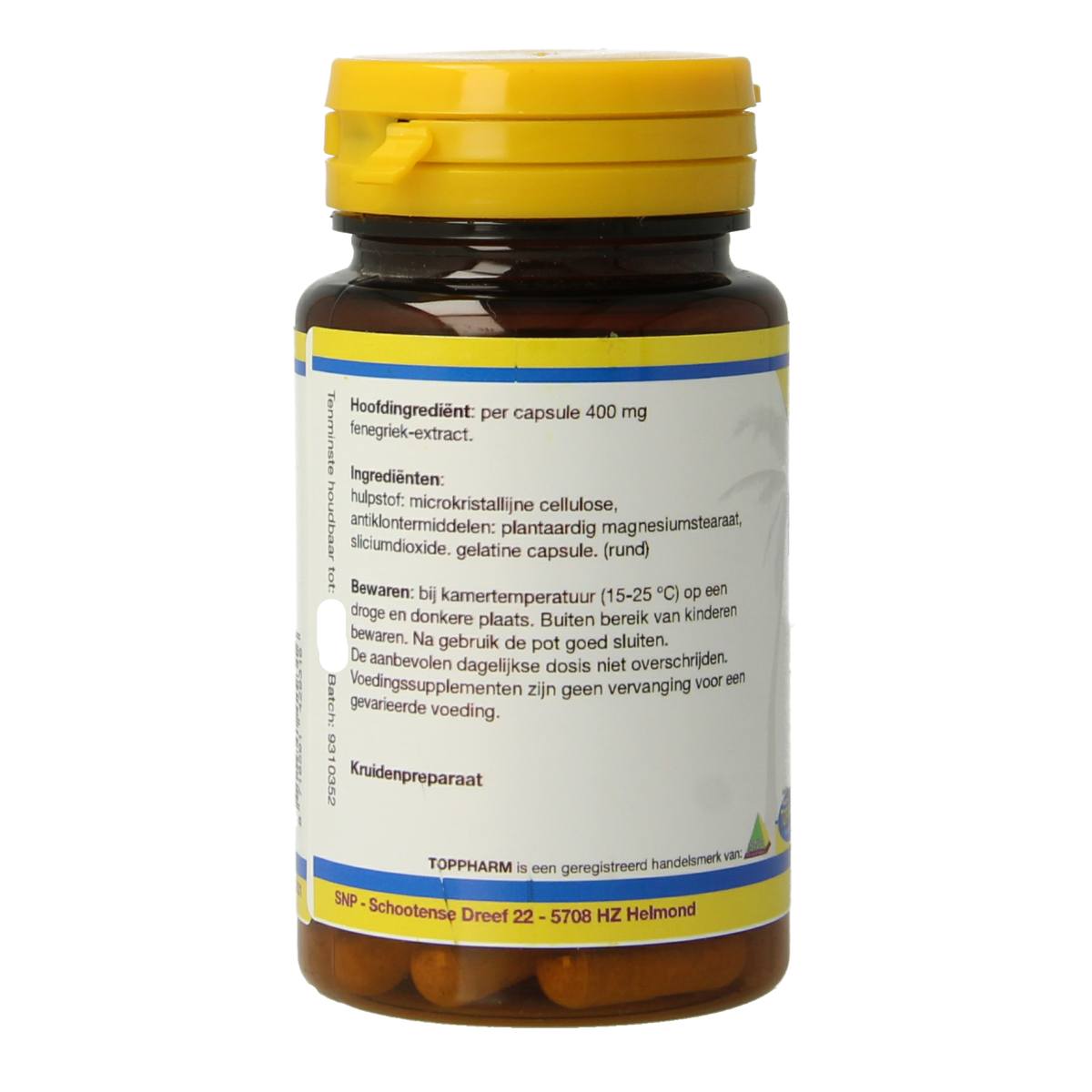 Toppharm Fenegriek 400 mg 50 capsules