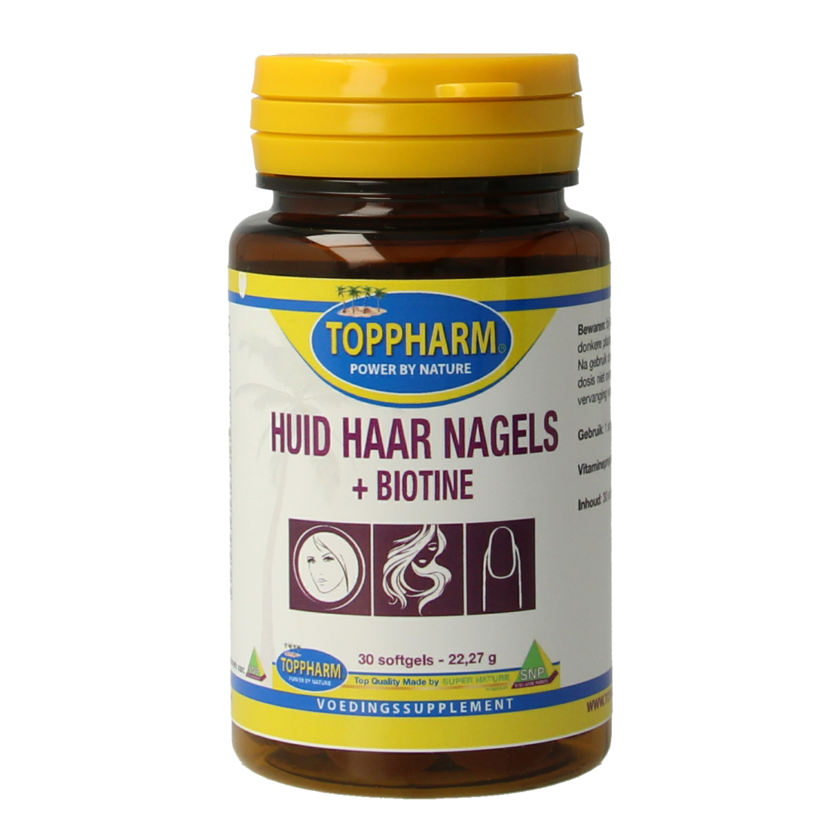 Toppharm Huid Haar Nagels + Biotine 30 softgels