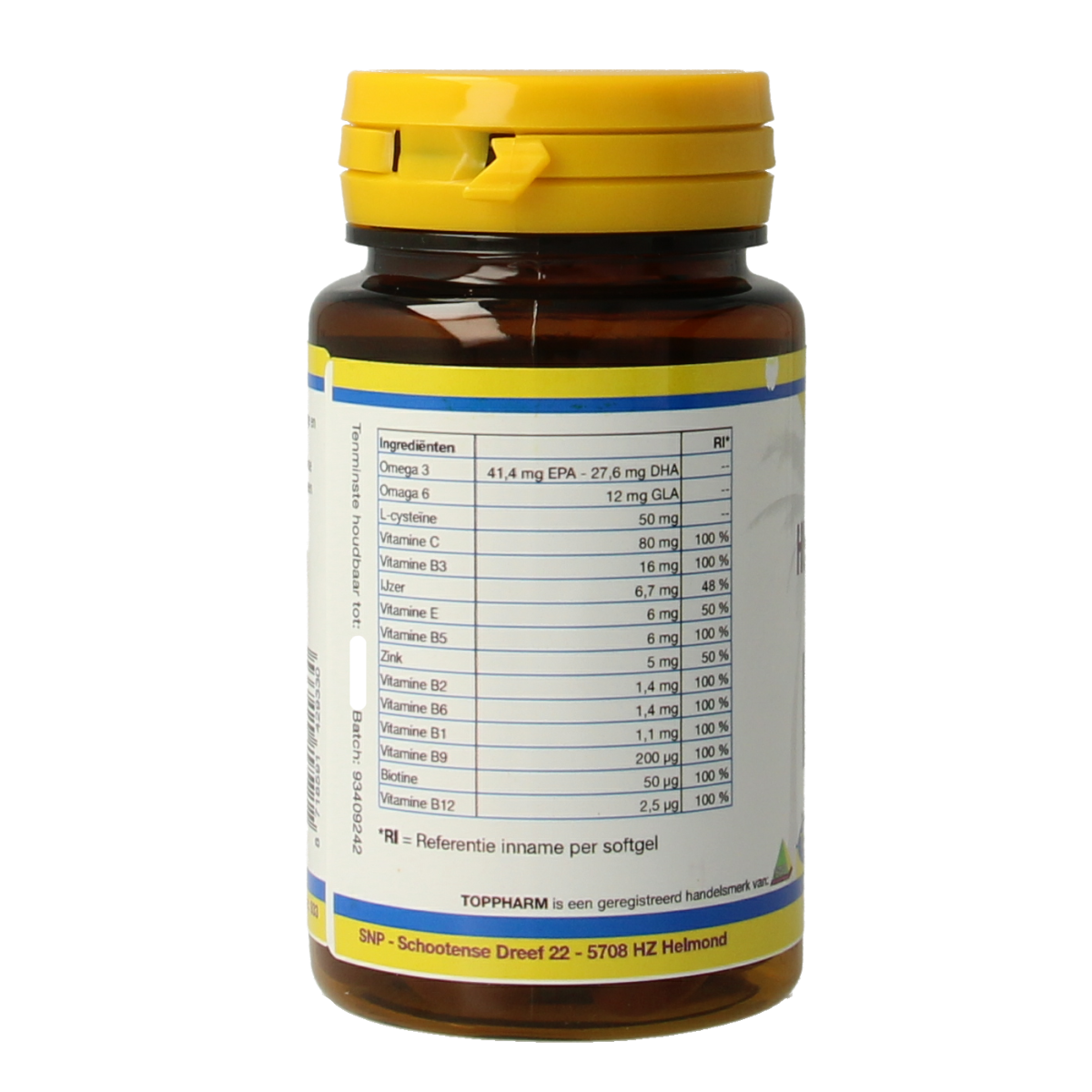 Toppharm Huid Haar Nagels + Biotine 30 softgels