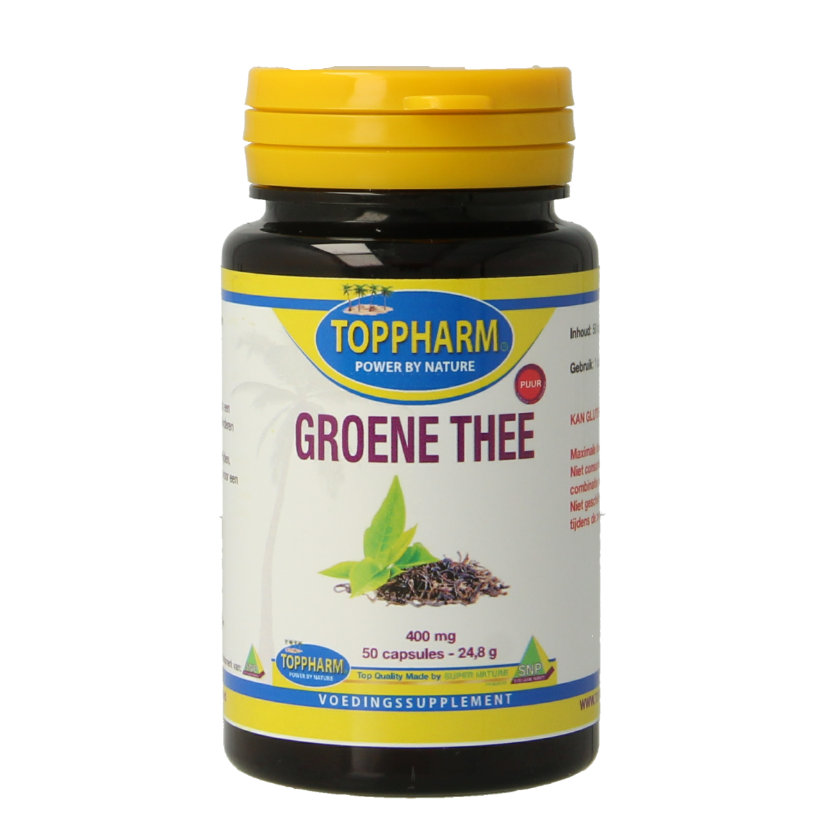 Toppharm Groene thee puur 400 mg 50 capsules