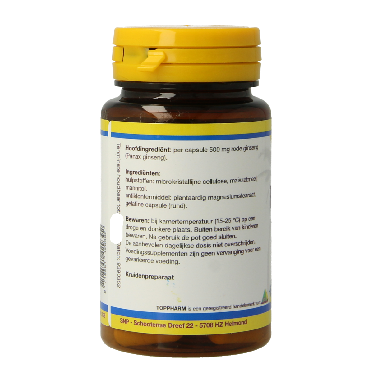Toppharm Rode ginseng 500 mg 50 capsules